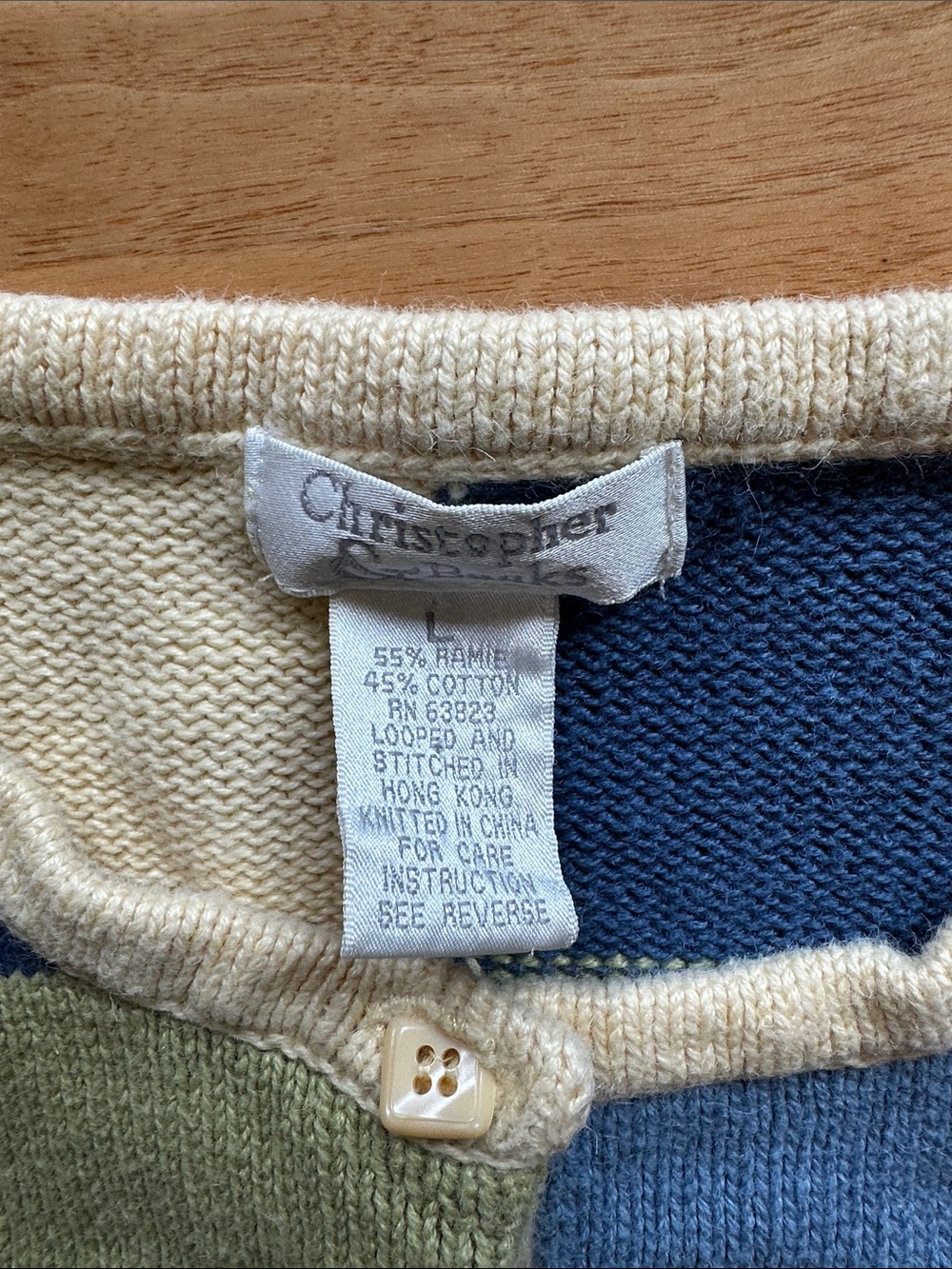 Vtg Christopher & Banks checkerboard cardigan sweater. Sz large - Picture 2 of 4